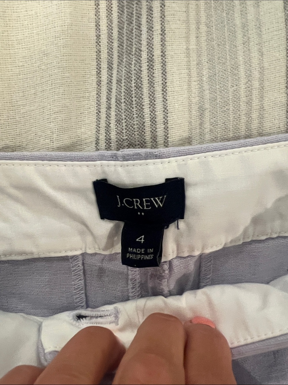 J. Crew Lilac Scallop Hem High-Rise Women's Shorts - Picture 2 of 4